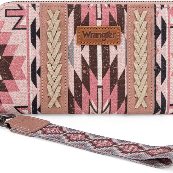 Aztec Boho Cotton Canvas Zipper Wallet Wristlet Purse for Women - Picture 1 of 6